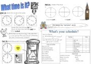 English Worksheet: What Time Is It?