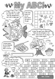 English Worksheet: MY A B C - FUN WITH ALPHABET  (amazing activities to practise English alphabet)