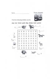 English Worksheet: Farm Animals with Korean added