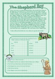 English Worksheet: The Shepherd Boy