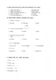 English Worksheet: 2nd grade quiz2