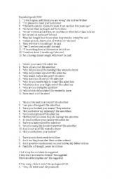 English Worksheet: reported speech