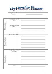 English Worksheet: My Narrative Planner