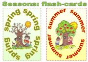 English Worksheet: SEASONS - FLASH-CARDS (2pages)
