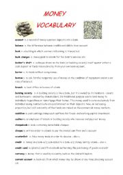 Money vocabulary