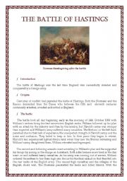 English Worksheet: The Battle of Hastings - Summary