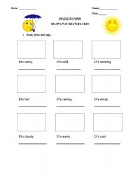 English Worksheet: Whats the weather like?