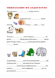 English Worksheet: Comparison of adjectives exercise