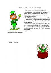 English Worksheet: ST PATRICKS DAY