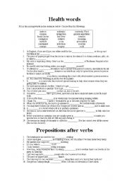 English worksheet: health words