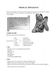 English Worksheet: Physical appearance