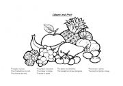 English worksheet: Fruit and colours