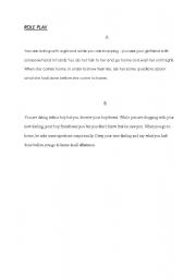 English Worksheet: Role play for past perfect 
