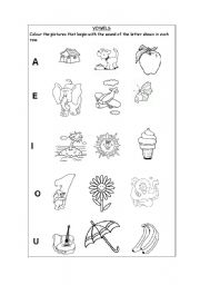 English Worksheet: the vowels