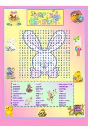 English Worksheet: EASTER wordsearch