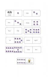 English Worksheet: number dominoes