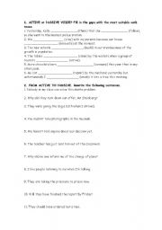 English worksheet: active passive voice