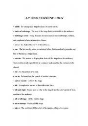 English worksheet: Acting Terminology