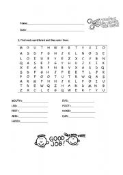 English Worksheet: Body Parts 