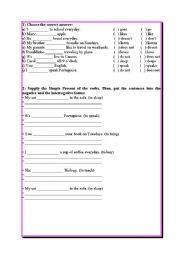 English worksheet: Exercises about Simple Present