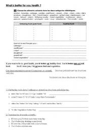 English worksheet: Healthy Food