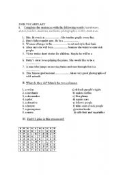 English Worksheet: Jobs vocabulary