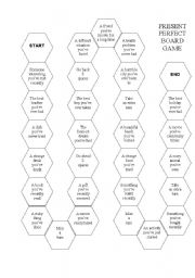 English Worksheet: PRESENT PERFECT BOARD GAME