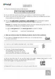 English Worksheet: If clauses - regrets (third conditional)