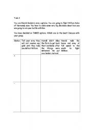 English worksheet: The Battle at Stamford Bridge Harold Godwinson and Harald Hardrada