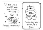 English Worksheet: Father´s Day Card