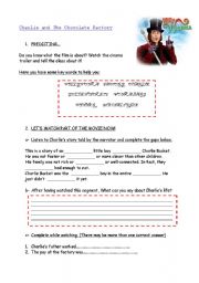 English Worksheet: charlie and the chocolate factory