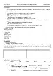 English worksheet: MASCULINE AND FEMENINE