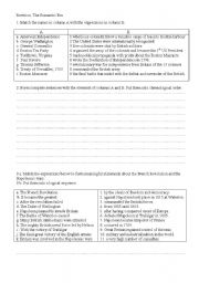 English Worksheet: Revision on the Romantic Era