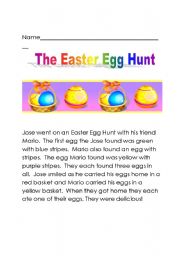 English Worksheet: The Easter Egg Hunt