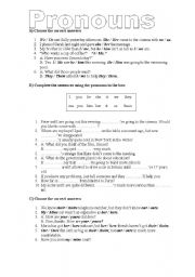 English worksheet: Pronouns 