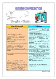 English Worksheet: Guided Conversation - Shopping