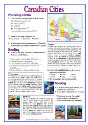 English Worksheet: Canada ( Canadian Cities)