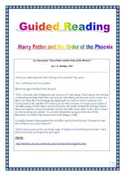 COMPREHENSIVE task-based PROJECT! Guided reading & writing: HARRY POTTER series (4 pages, printer-friendly, 40 tasks)