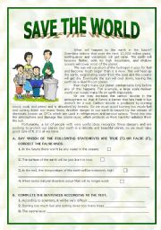 English Worksheet: Save the World