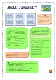 English Worksheet: SHOULD/ SHOULDNT