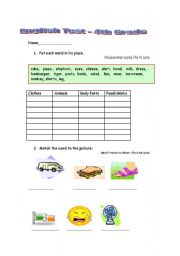 English worksheet: Test for young pupils