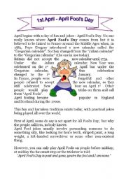 English Worksheet: April Fools Day