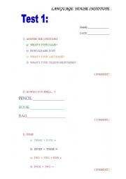 English worksheet: test 1