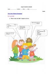 English Worksheet: Physical Description