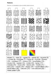 English Worksheet: Patterns - Matching Exercise