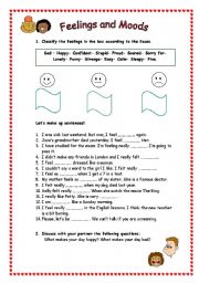 English Worksheet: Feelings, moods and personality !!!