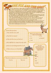 English Worksheet: The fox and the goat