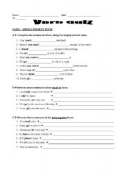 English Worksheet:  simple present and past review
