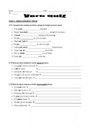 English worksheet:  simple present and past review