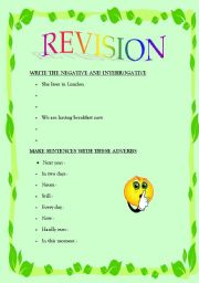 English worksheet: REVISION